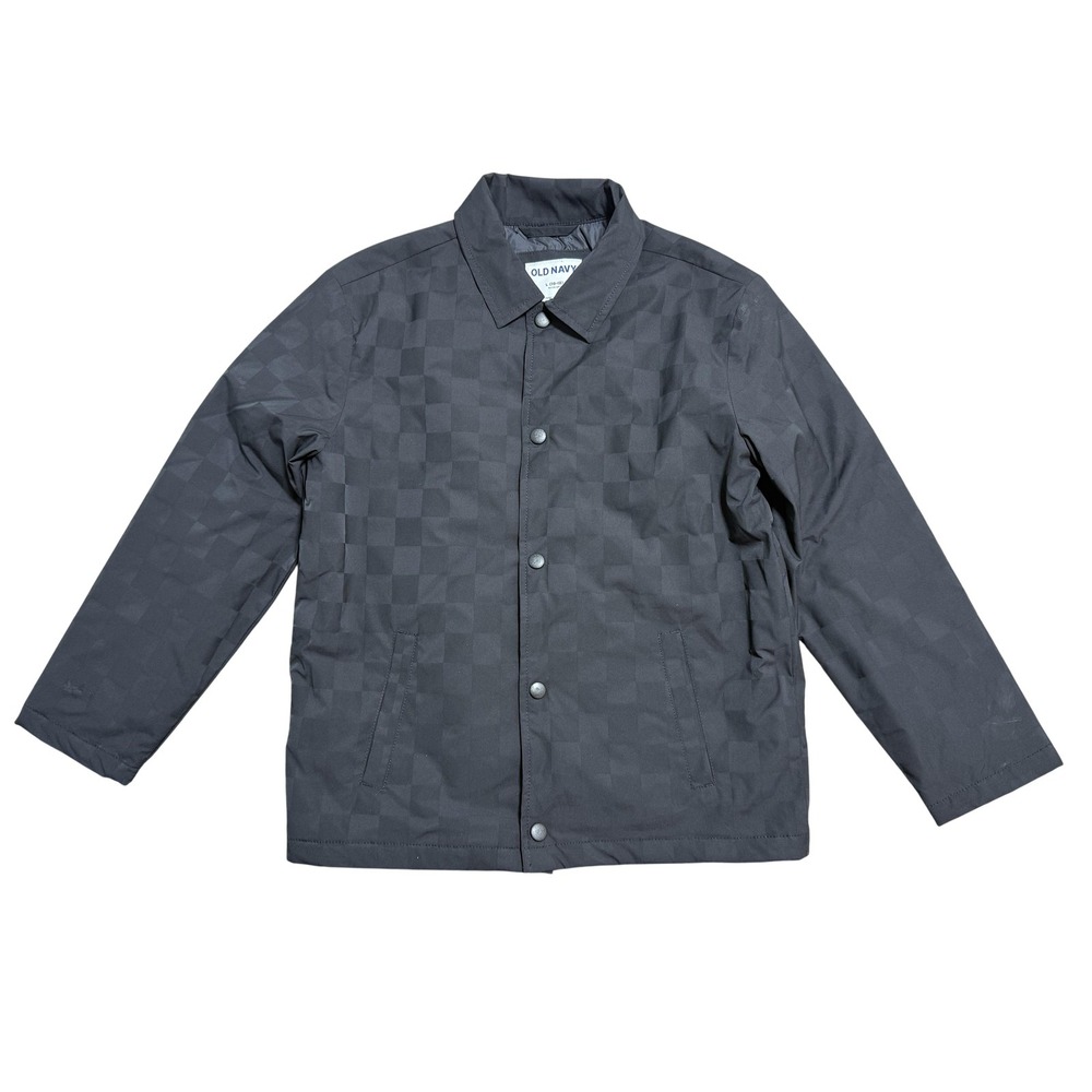 Old Navy Jacket Youth Large 10-12 Black‎ Check Soccer Windbreaker Quick Dry